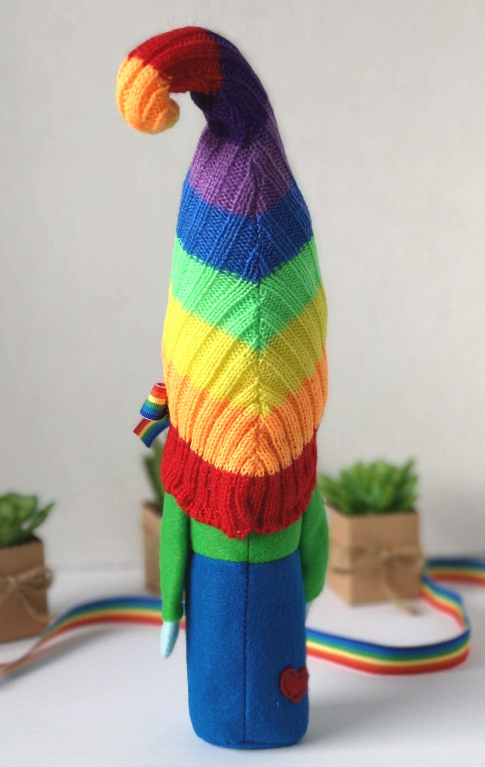 Rainbow gnome cute gnome rainbow decoration handmade  etsy uk