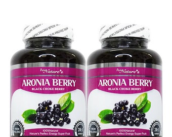 PNC] TWO BOTTLES of Aronia Berry - Black Choke Berry - Super Food X20 High-enriched Polish - Healthcare Supplement - 180 Caps