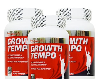 PNC] Three Bottles of Growth Tempo - Health Supplements - 120 caps - Optimizes Peak Bone Mass + Containing various growth hormone ingredient