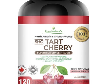 PNC] Tart Cherry North America's Montmorency Highly Concentrated Extract 10:1 Made with Superior Ingredients- 120 Caps