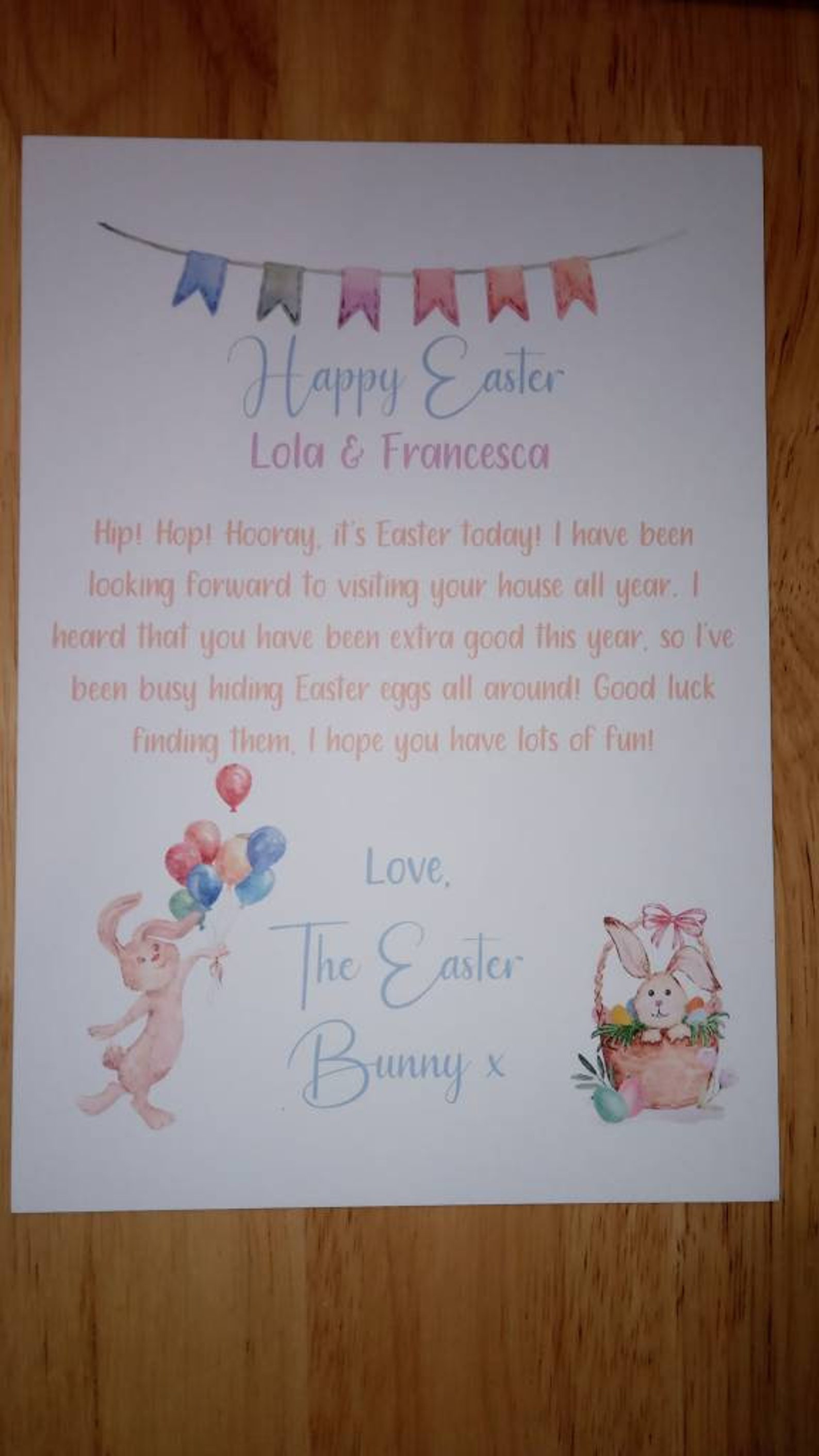 Easter bunny letter easter Sunday egg hunt | Etsy