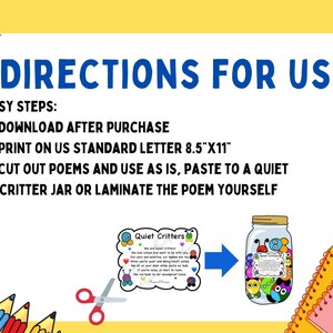 Quiet Critters Poem Label Digital Download Print Quiet Critter Reward ...