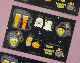 Hoppy Halloween Sticker Sheet (Wasserfest und UV beständig) | Craft Bier Sticker