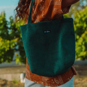 Corduroy Tote Bag - Forest