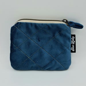 Velvet Coin Pouch Handmade - Peacock