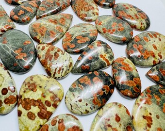 Natural Peanut Obsidian Cabochon Lot: Earthy Gemstone Jewelry Making Supply
