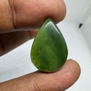 Cabujón de jade verde AAA: Piedra de pera para envolver alambre