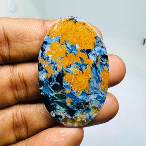 Pietersite Cabochon: Rare Blue Gemstone, Oval Jewelry Making (45X29X5MM, 54 Carat)