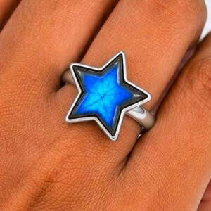 Blue Flash Star Labradorite Ring, 925 Sterling Silver Handmade Ring, Celestial Gemstone Jewelry, Boho Gift for Women