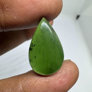 Cabujón de jade verde AAA: Piedra de pera para envolver alambre (23 x 14 x 6 mm)