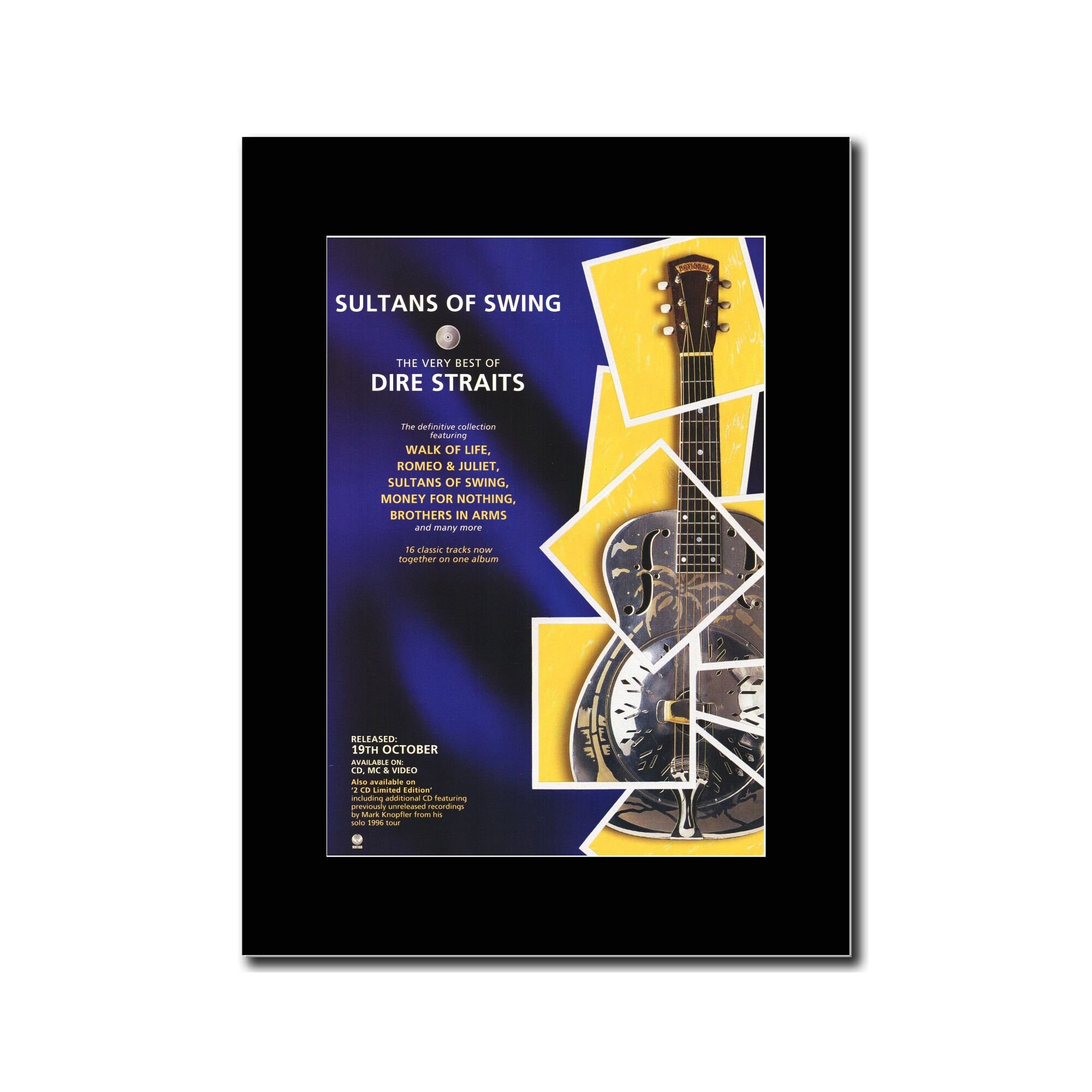 Dire Straits Sultans Of Swing Electric Guitar Music Script Song Lyric Print  - Song Lyric Designs