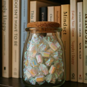 Custom Handmade Daily Affirmation Jar | Positive Quotes Wrapped Like Candy | Self-Care Gift for Mom | Thoughtful Mother’s Day Gift | Uplifts