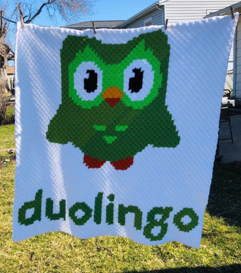 CROCHET PATTERN Duolingo Blanket C2C Pattern Etsy UK