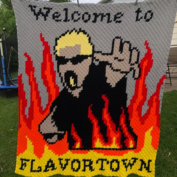 CROCHET PATTERN, Flavortown Blanket, C2C pattern, Guy Fieri