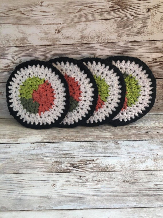 CROCHET PATTERN, Sushi Coasters, California Roll - Etsy