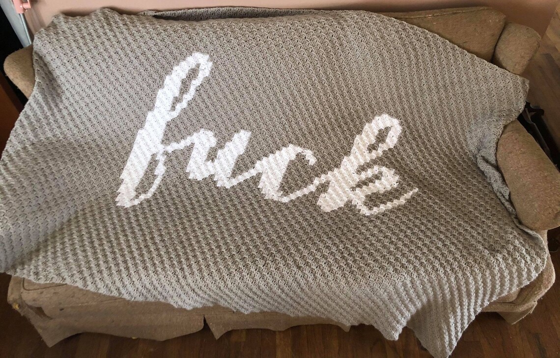 CROCHET PATTERN, Curse Word Blanket, Fuck Blanket, C2C Etsy