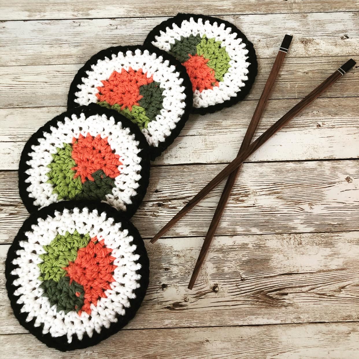 CROCHET PATTERN, Sushi Coasters, California Roll - Etsy