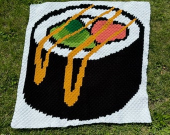 CROCHET PATTERN, Sushi Blanket, C2C Crochet Pattern