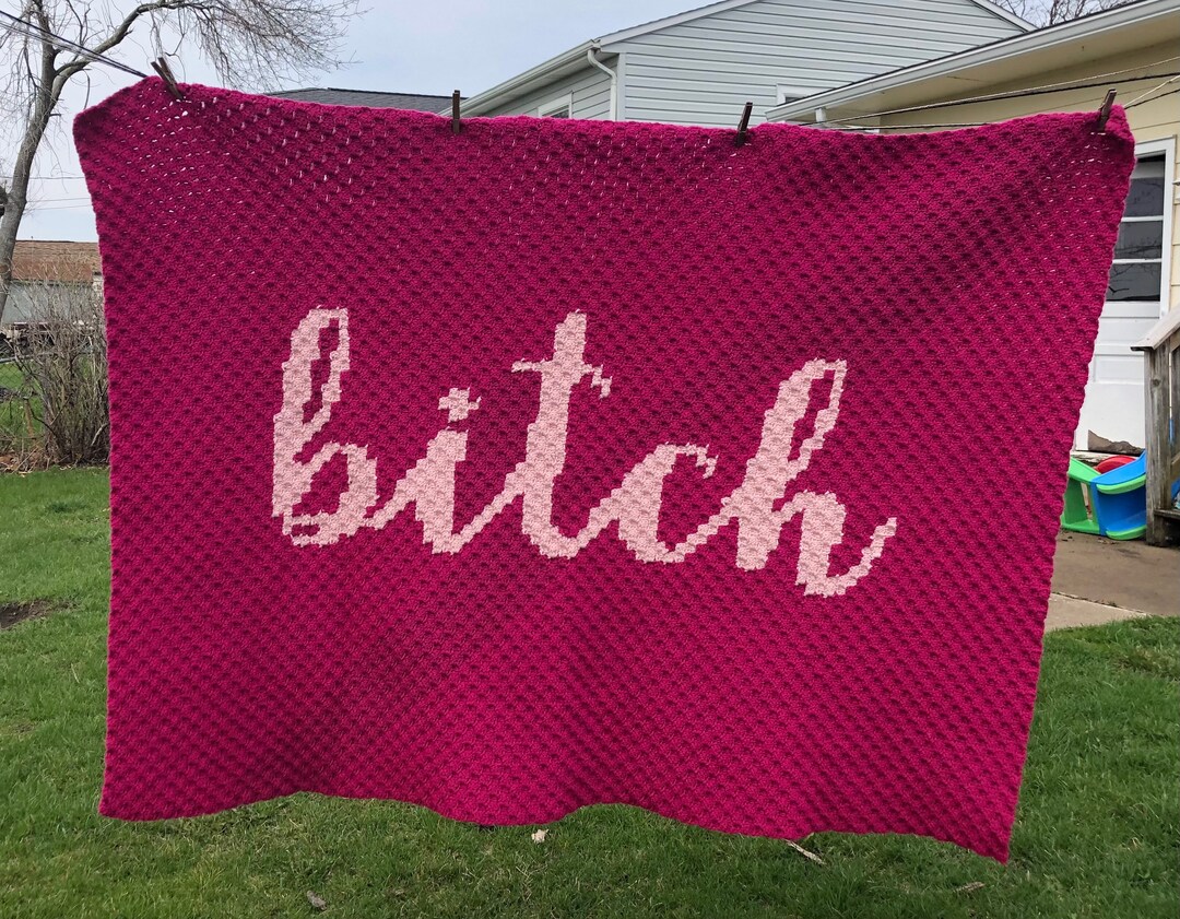 CROCHET PATTERN Bitch Blanket Swear Word Blanket C2C Etsy