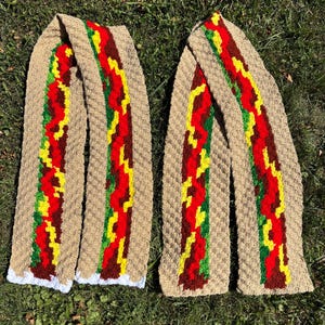 CROCHET PATTERN, Hot Dog Scarf Ketchup, Mustard, Relish, C2C Crochet Pattern