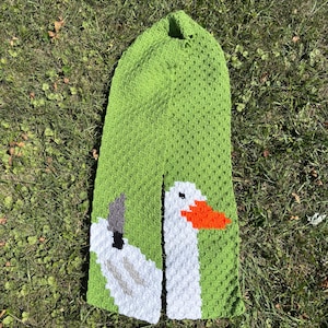 GEHAAKT PATROON, Silly Goose-sjaal, C2C-patroon