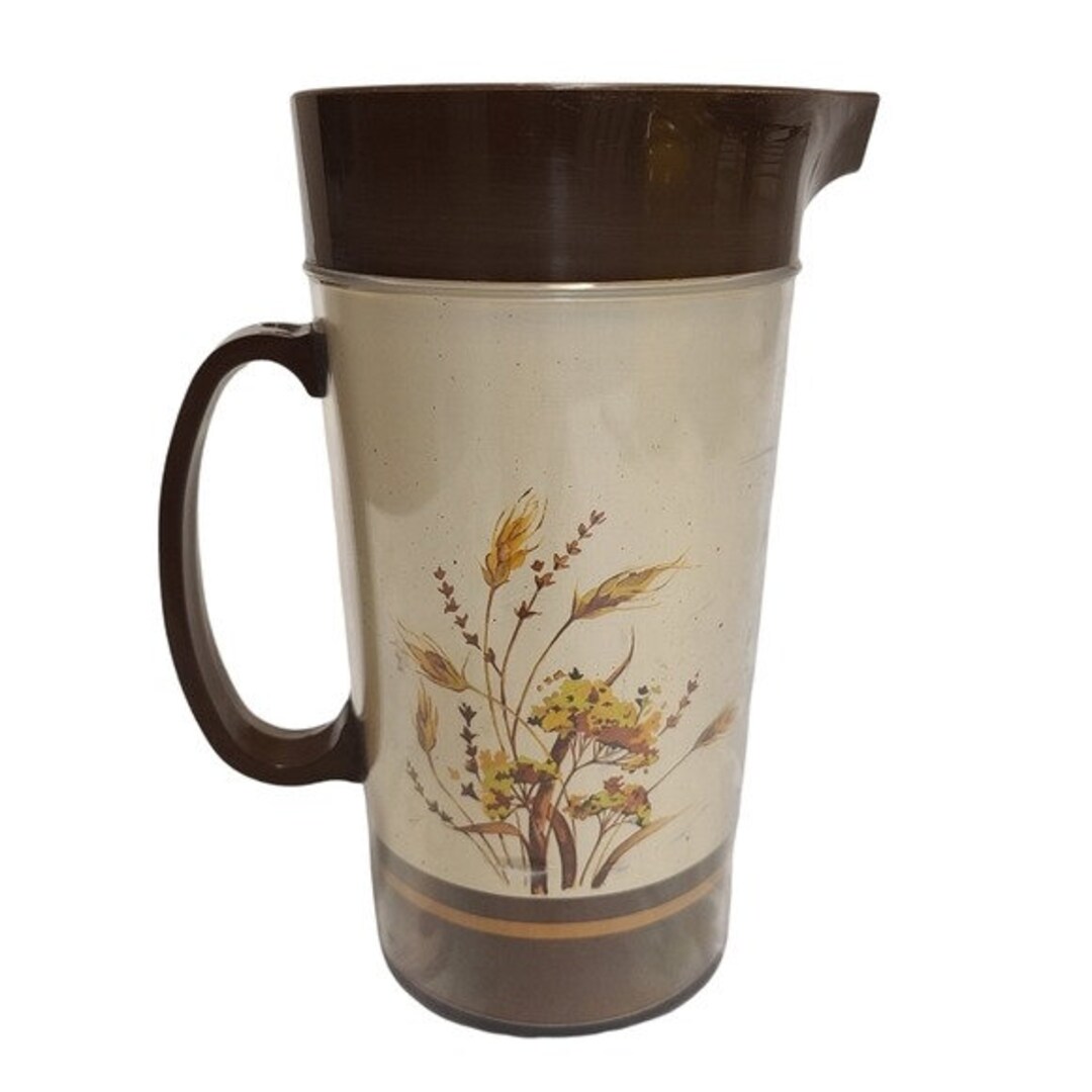 Vintage Thermoserve Harvest Wheat Brown Plastic Retro 1980s Drink