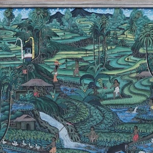 Balinese Ricefield Art Painting, Scenery Painting, Original Painting, Home Decor