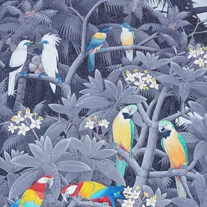 Bird Painting, Jalak Bali Painting, Original Art, Home Decor