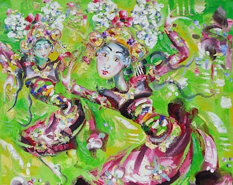 Balinese Dance Painting, Original Painting, Home Decor