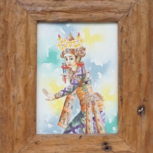 Legong Dance Painting, Bali Painting, Original Painting, Canvas Wall Art, Art Deco image 1