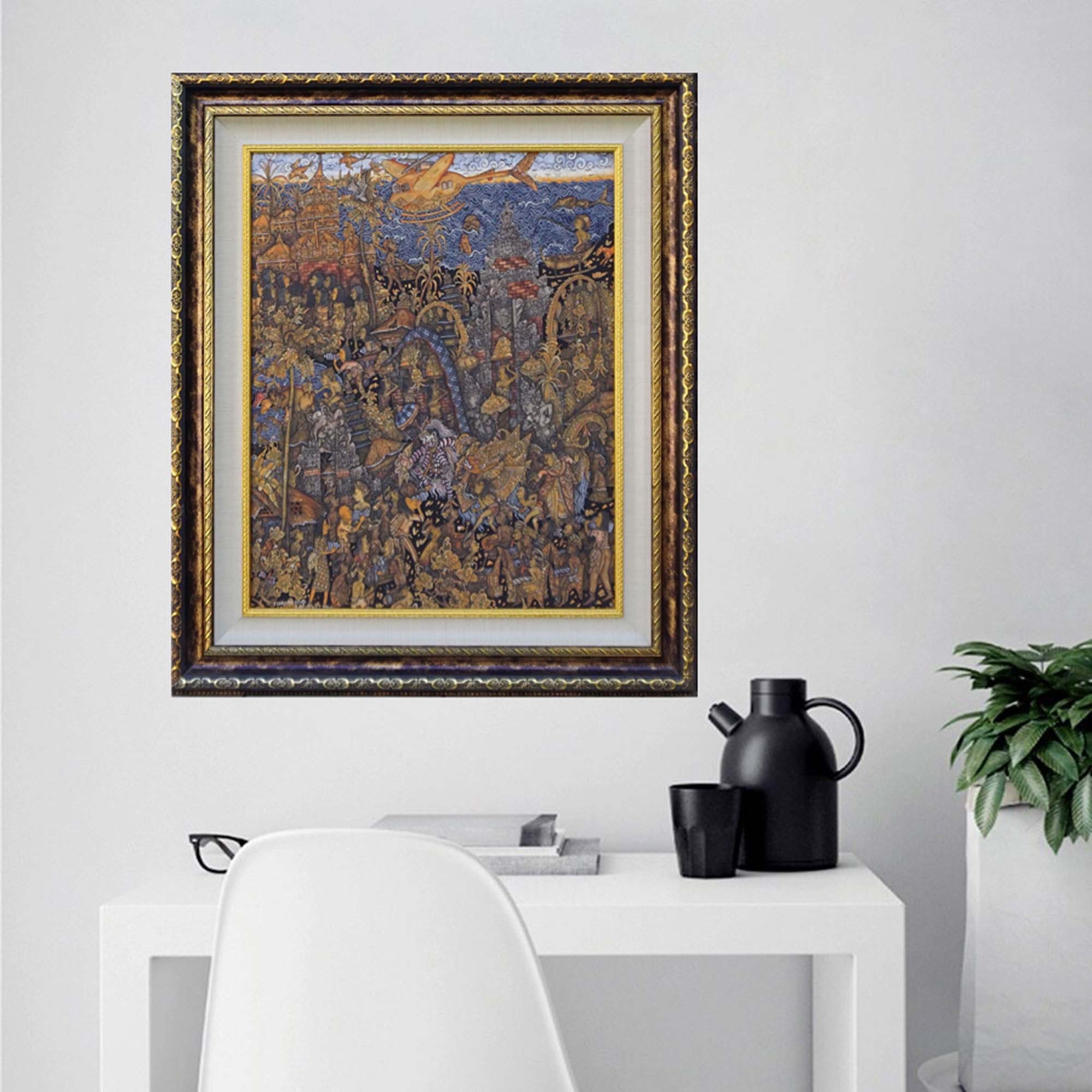 バリ島のバロンダンス絵画 - オリジナルの文化的な壁画 - Etsy 日本