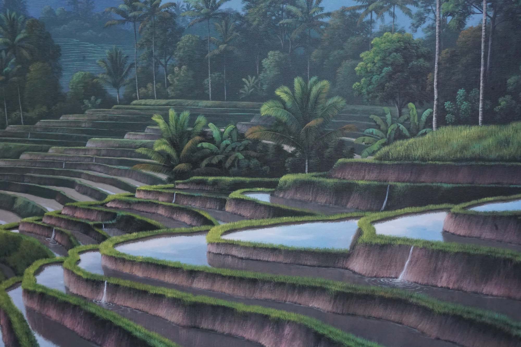 バリ島の棚田の油絵 - ウブドの風景画 - Etsy 日本