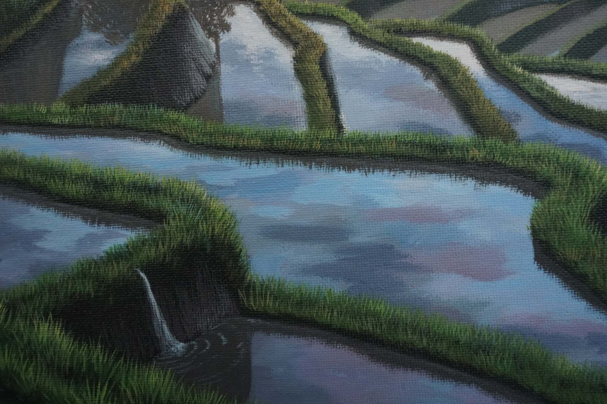 バリ島の田んぼの油絵 - ウブドの風景画 - Etsy 日本