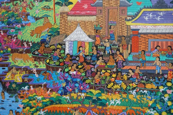 バリ島ケチャックダンスの絵画 - Etsy 日本