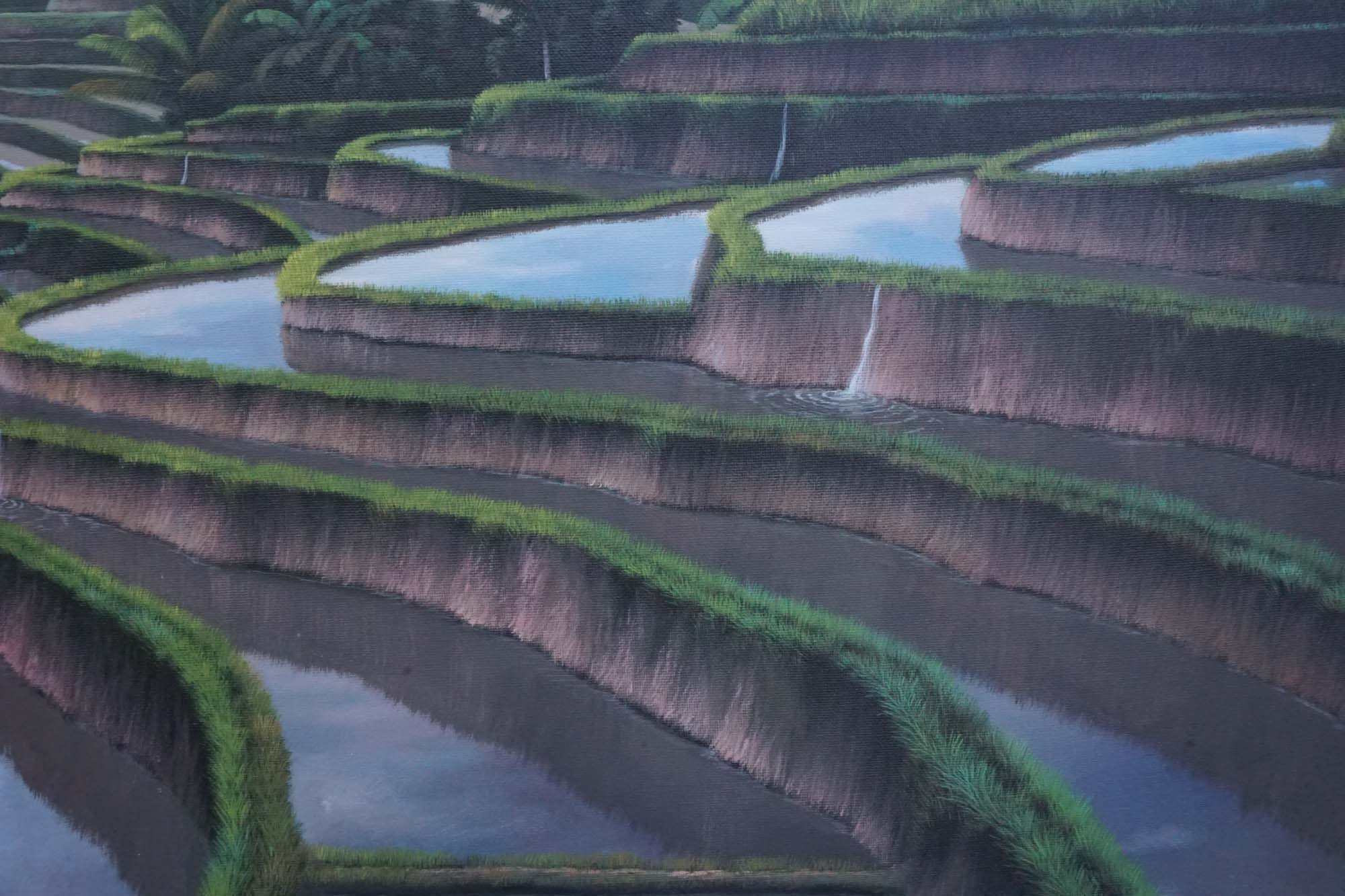 バリ島の棚田の油絵 - ウブドの風景画 - Etsy 日本