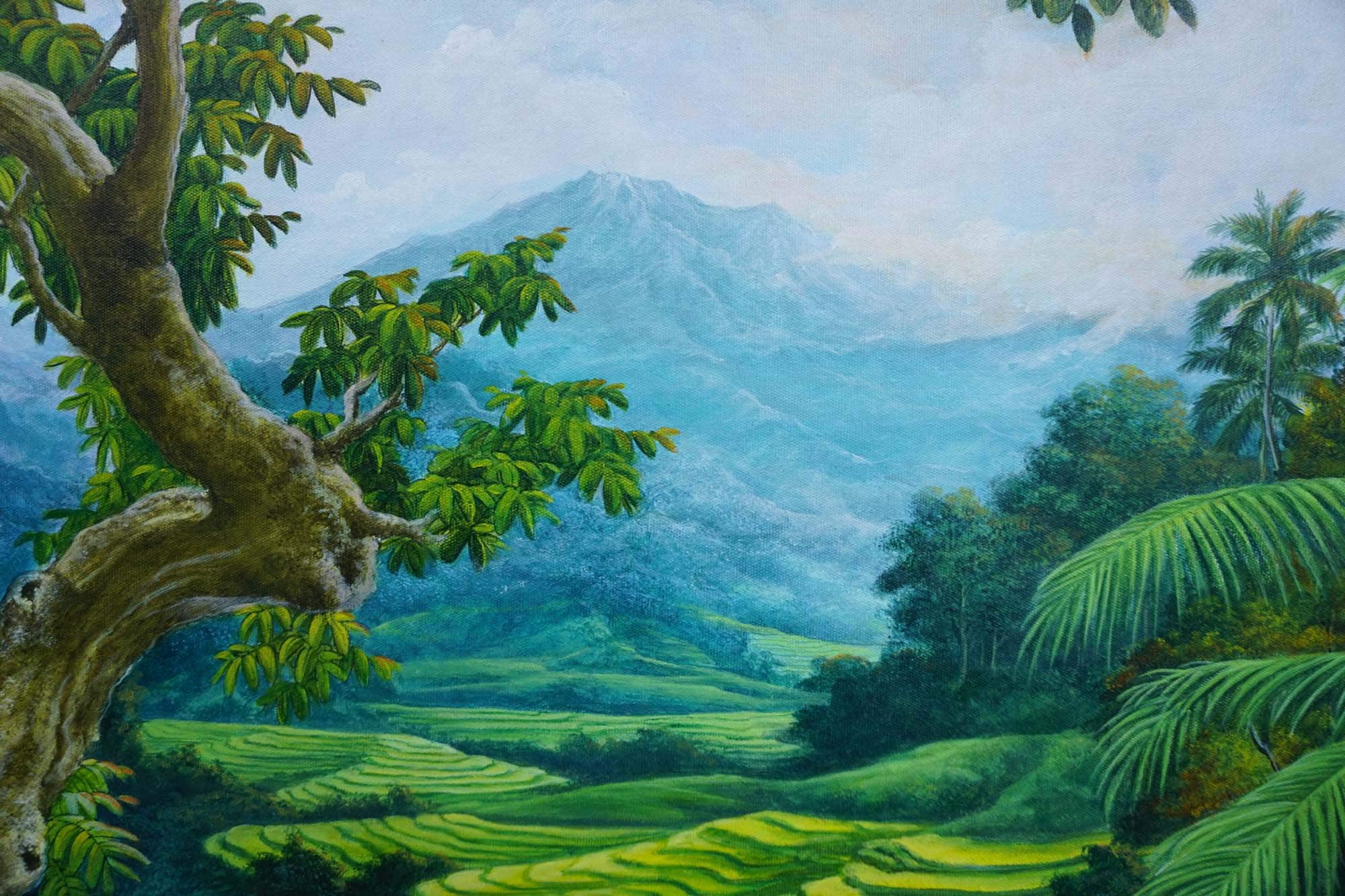 オリジナル風景画 - 緑豊かな鳥たち - Etsy 日本