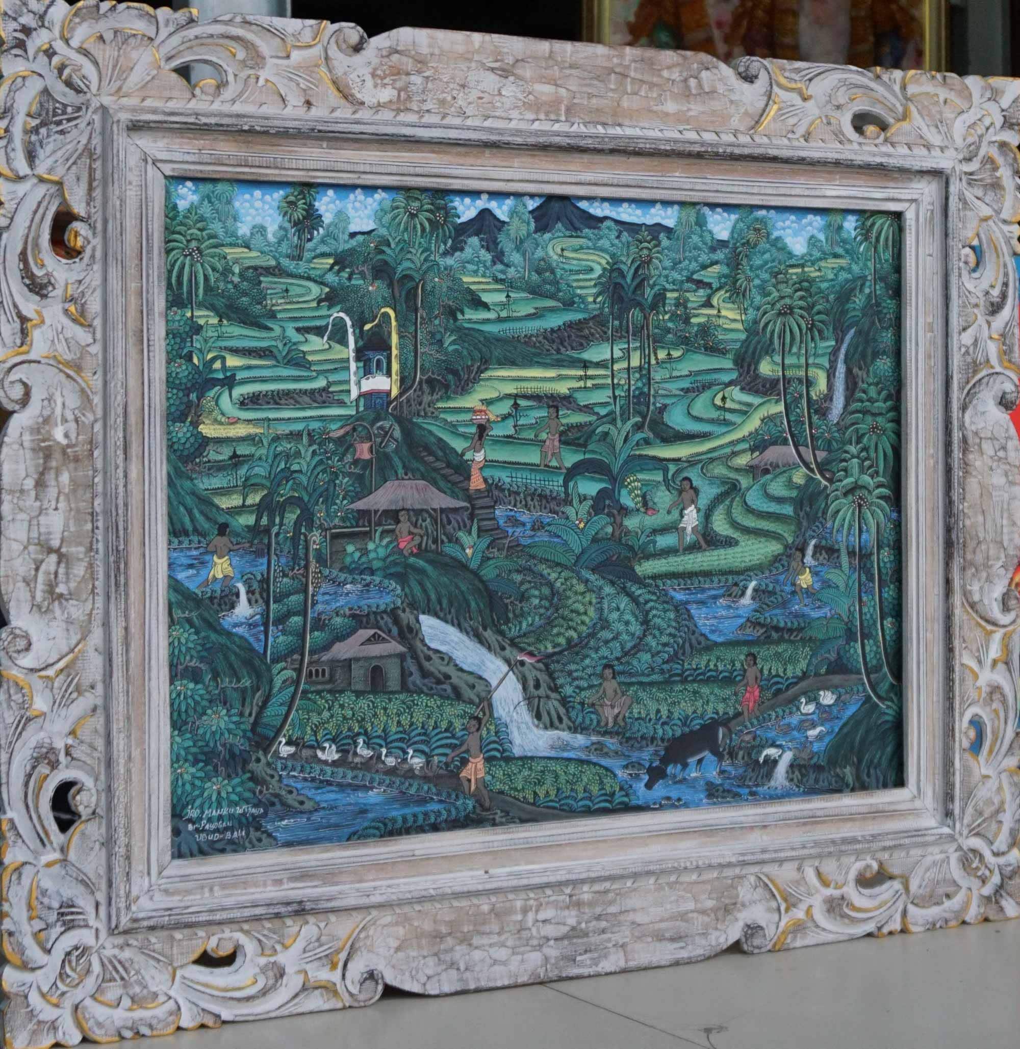 バリ島の田んぼの油絵 - オリジナルの風景画 - Etsy 日本