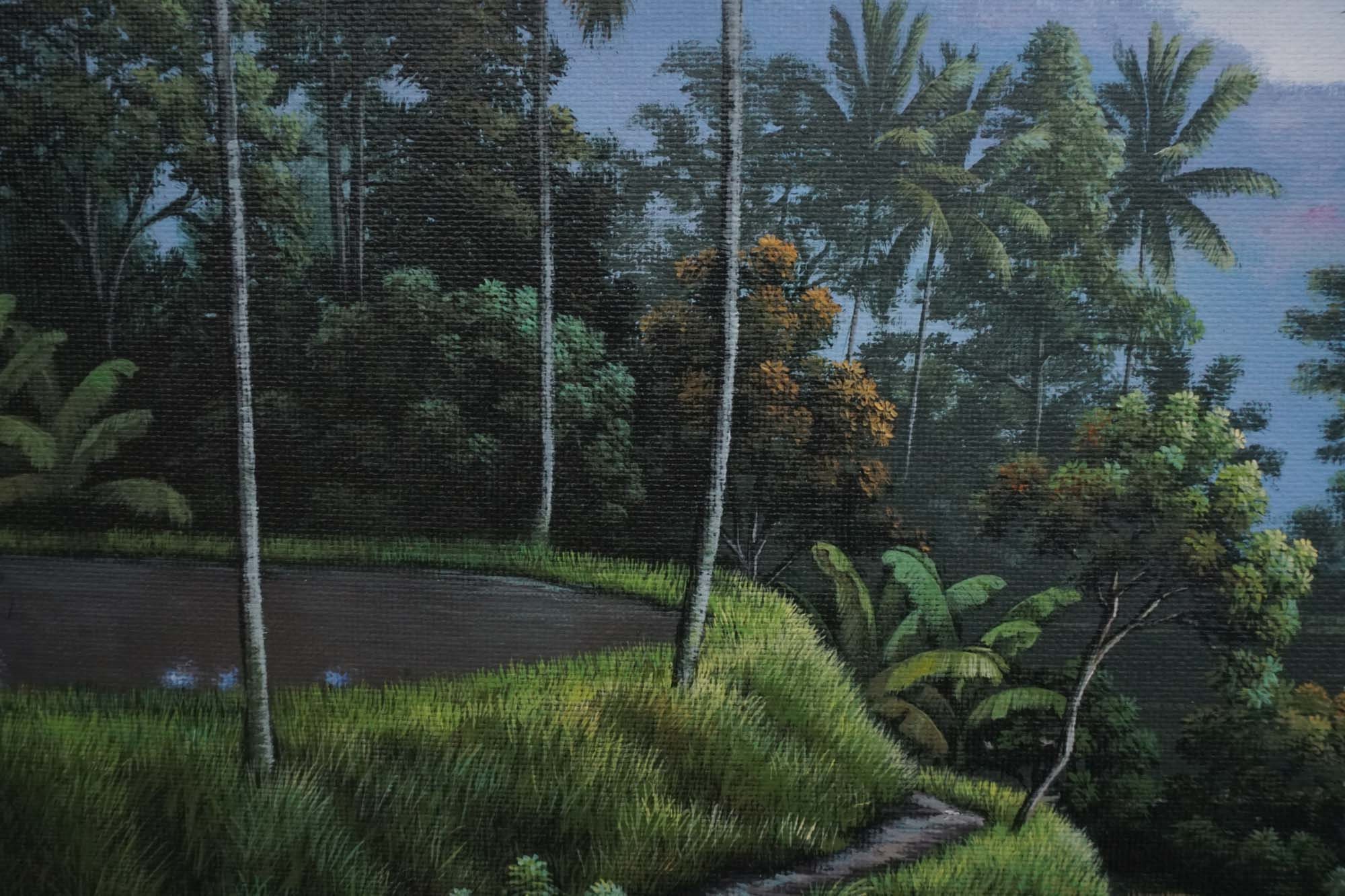 バリ島の田んぼの油絵 - ウブドの風景画 - Etsy 日本