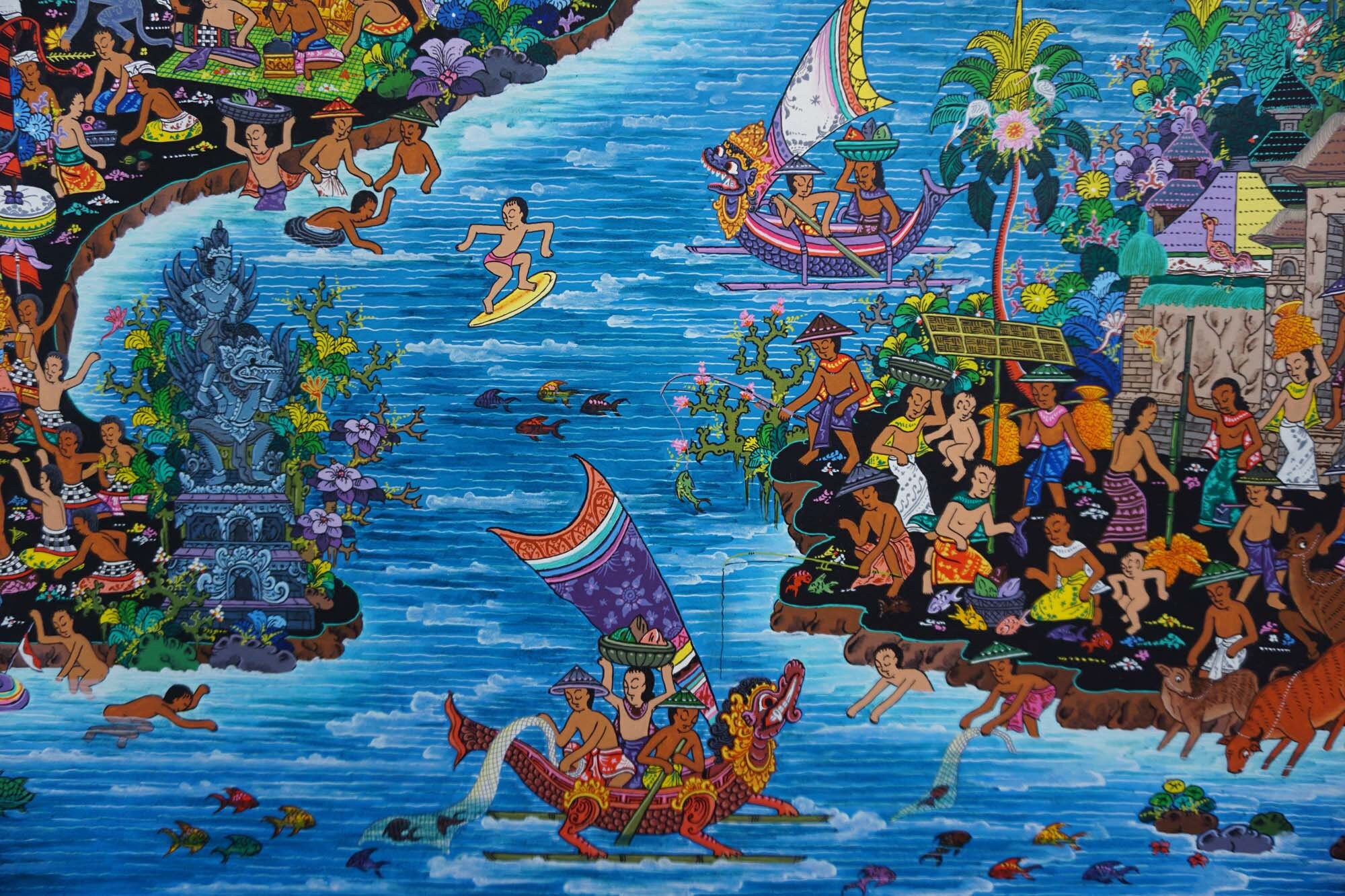バリ絵画：バリ島アクリルキャンバスアート - Etsy 日本
