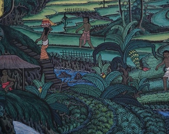 バリ島の田んぼの油絵 - オリジナルの風景画 - Etsy 日本