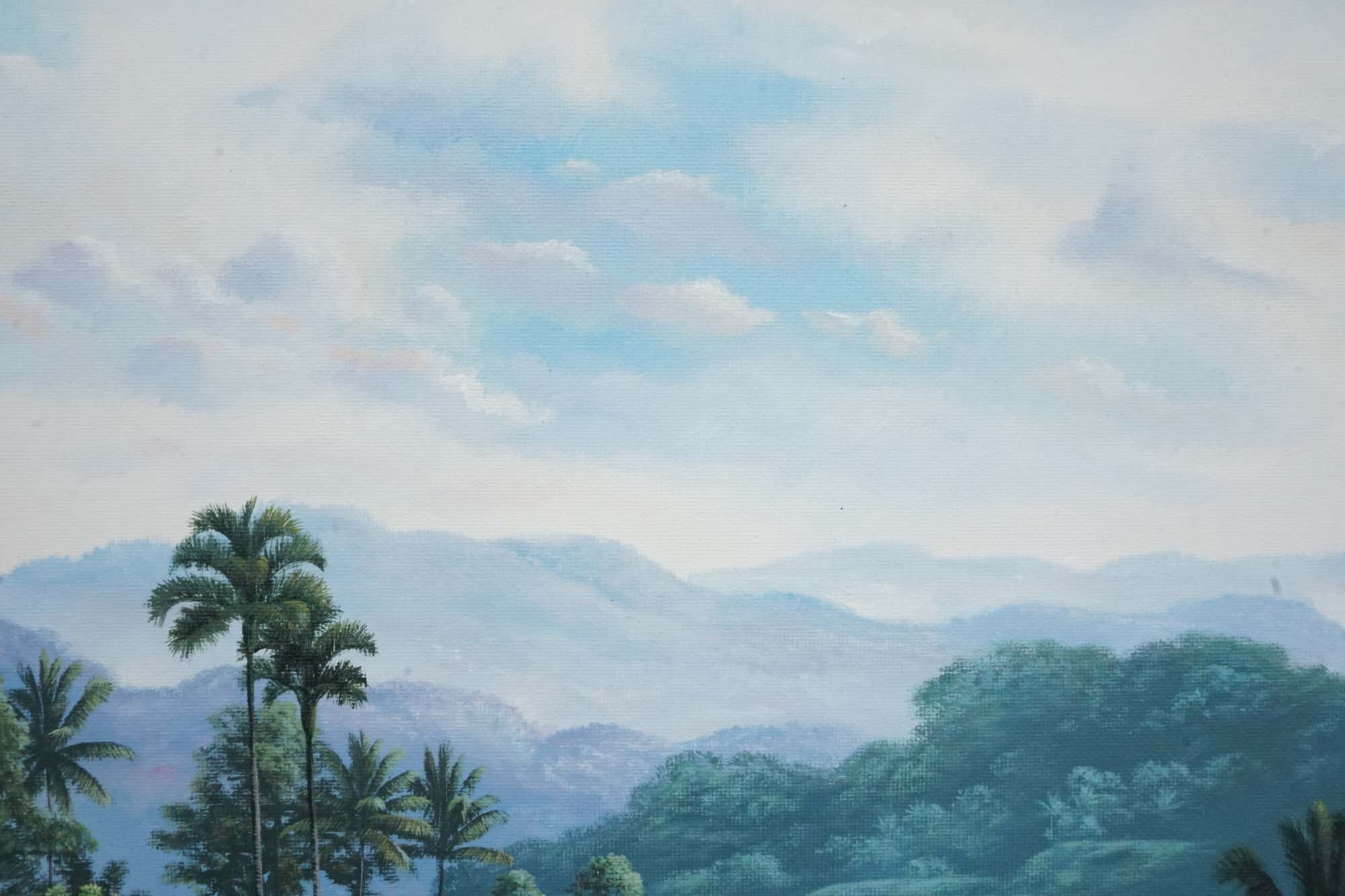 バリ島の田んぼの油絵 - ウブドの風景画 - Etsy 日本