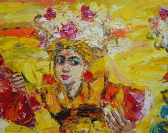 バリ舞踊絵画、オリジナルアート - Etsy 日本