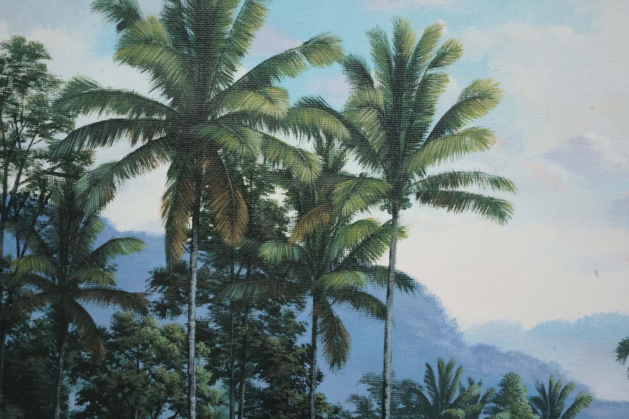 バリ島の田んぼの油絵 - ウブドの風景画 - Etsy 日本