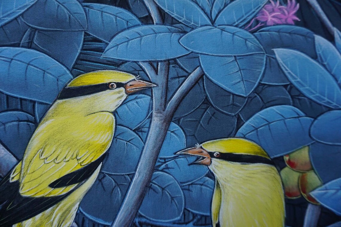 Nature Floral Painting Beautiful Bird Painting Landscape - Etsy