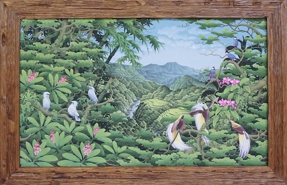 #バリ島#ウブドゥ#絵画#鳥#アート#インテリア#癒し バリ島#ウブドゥ#絵画#鳥#アート#インテリア#癒し（インテリア