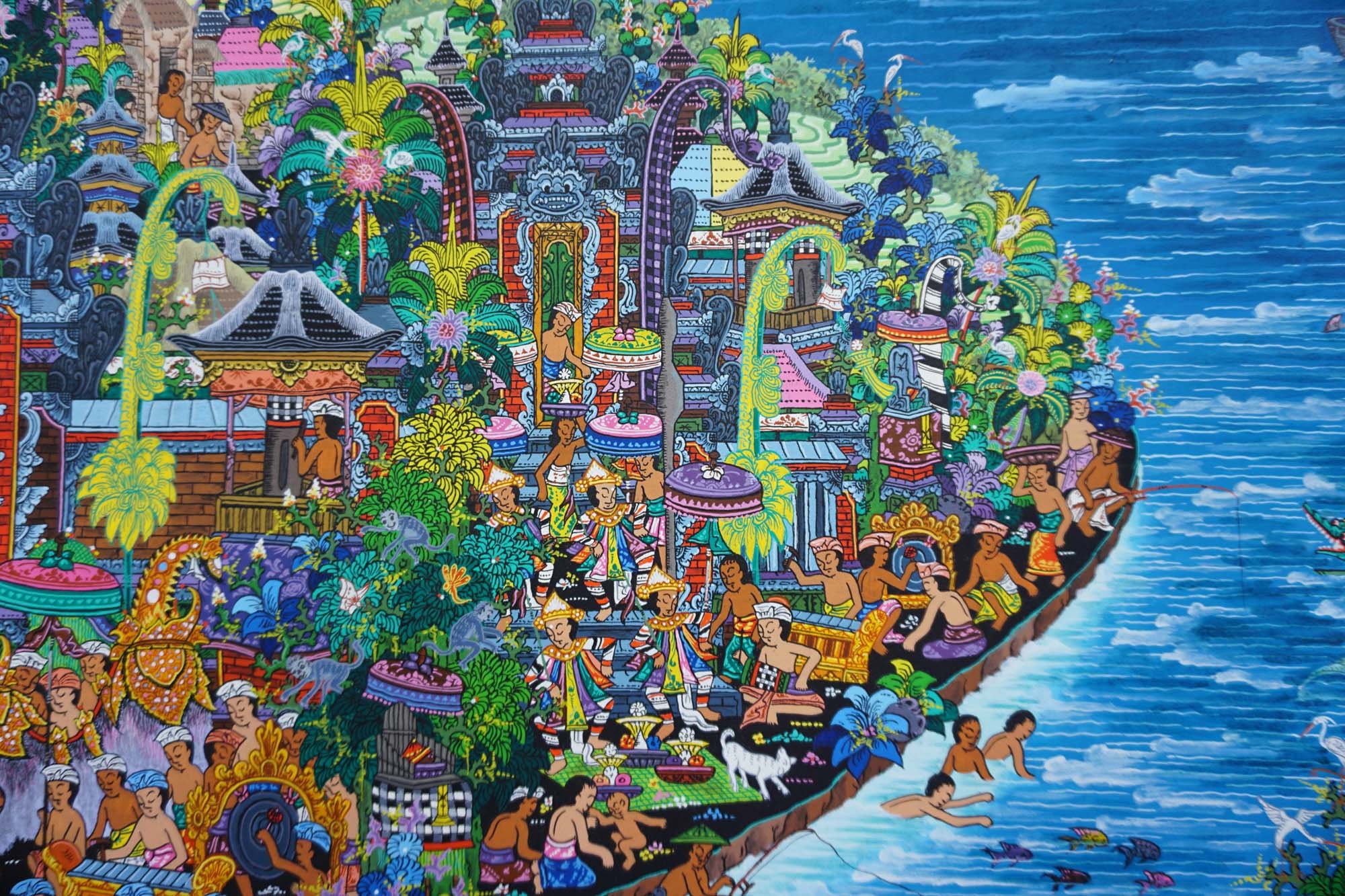 バリ絵画：バリ島アクリルキャンバスアート - Etsy 日本