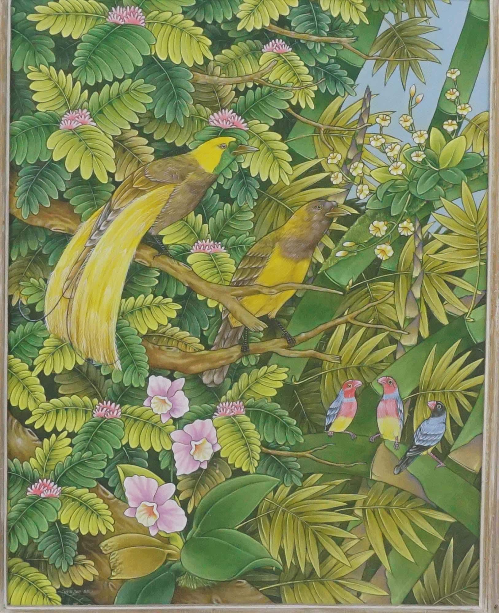 熱帯の極楽鳥の絵画 - 鮮やかな花の壁アート - Etsy 日本