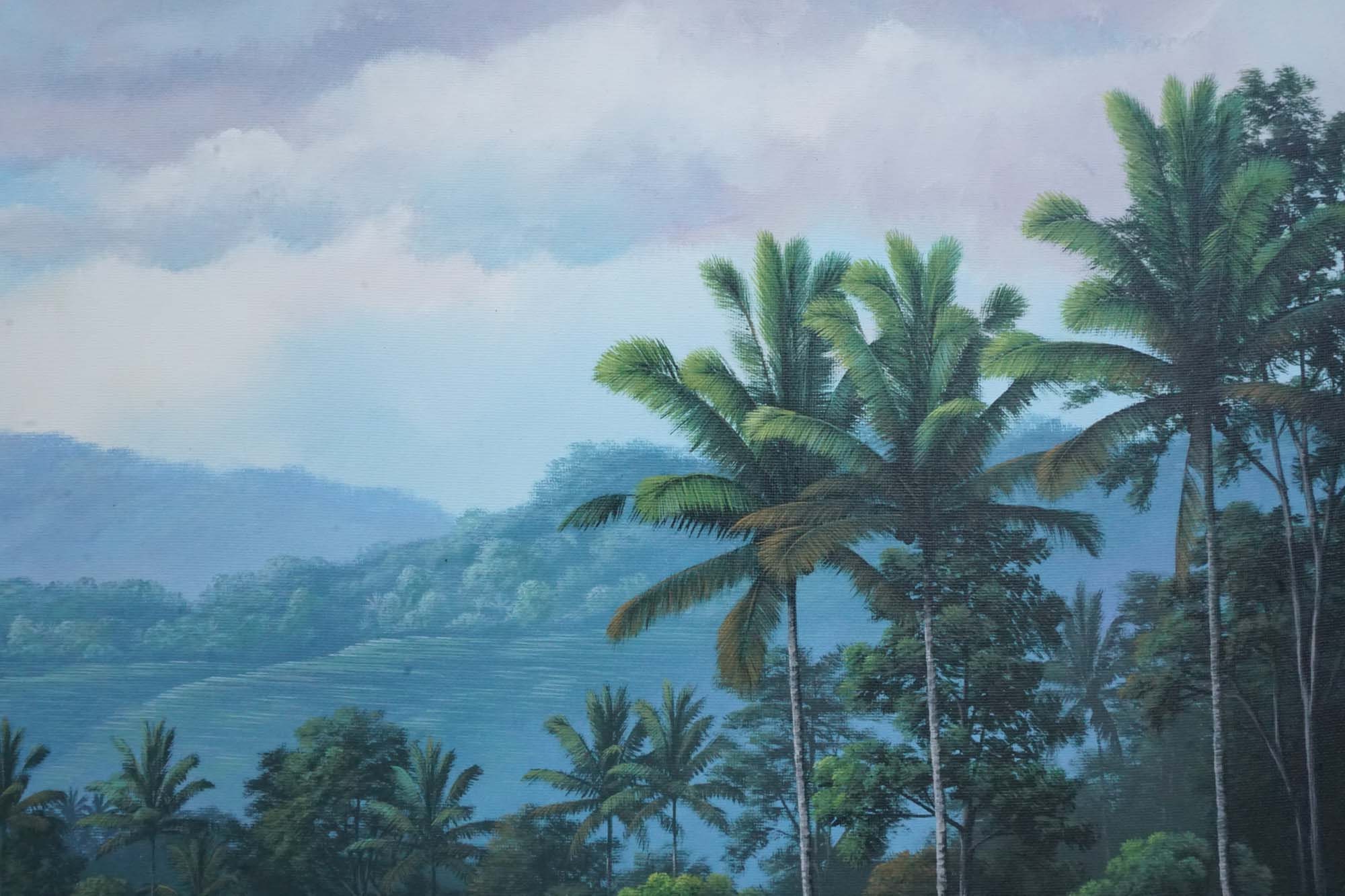 バリ島の棚田の油絵 - ウブドの風景画 - Etsy 日本