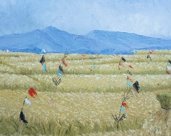 バリ島の田んぼを描いた収穫の絵画、室内装飾 - Etsy 日本