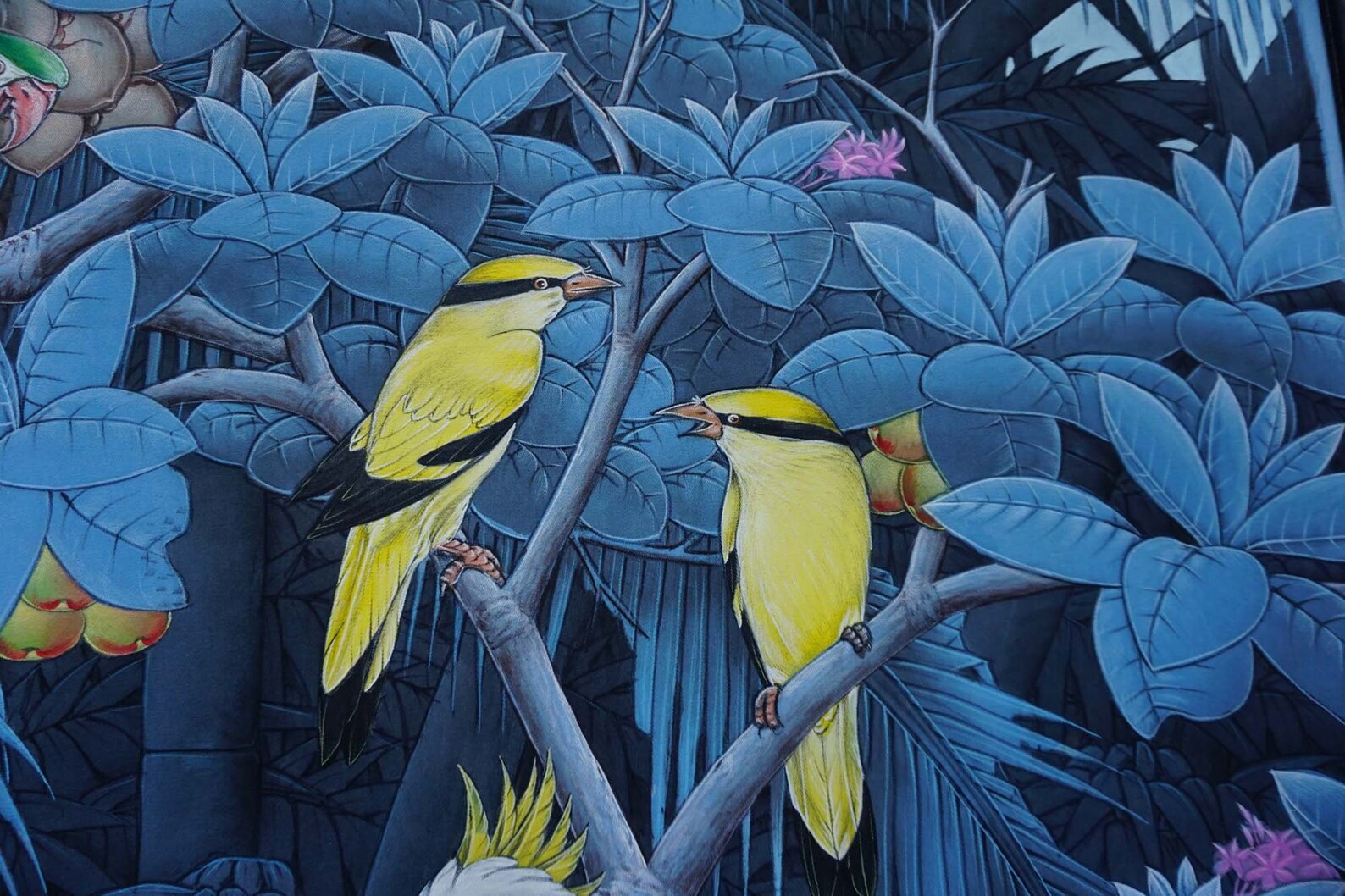 Nature Floral Painting Beautiful Bird Painting Landscape - Etsy